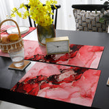 Red Marble Texture in Phnom Penh Table Flag And Table Mat Suit - LeobonZone