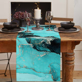 Deep Green Marble Texture in Phnom Penh Table Runner Place Mats - LeobonZone