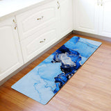 Blue Marble Texture in Phnom Penh Leather Doormat - LeobonZone