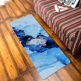 Blue Marble Texture in Phnom Penh Leather Doormat - LeobonZone