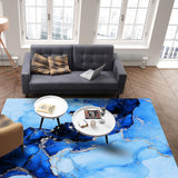 Blue Marble Texture in Phnom Penh Right Angle Felt Rugs - LeobonZone