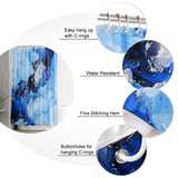Blue Marble Texture in Phnom Penh Waterproof Durable Shower Curtain - LeobonZone