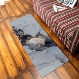 Grey Marble Texture in Phnom Penh Leather Doormat - LeobonZone