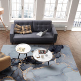 Grey Marble Texture in Phnom Penh Right Angle Felt Rugs - LeobonZone
