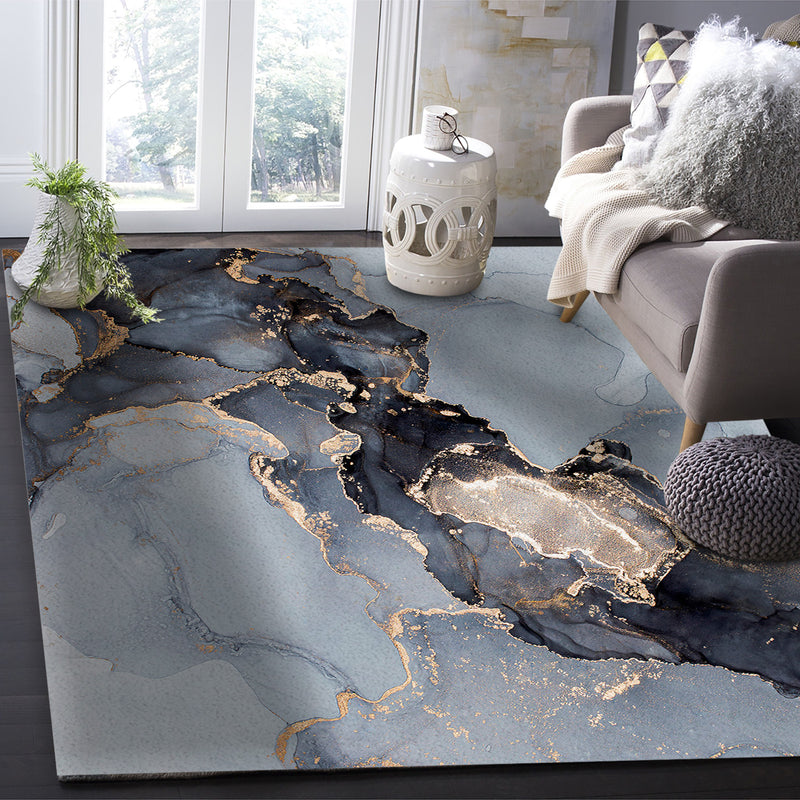 Grey Marble Texture in Phnom Penh Right Angle Felt Rugs - LeobonZone