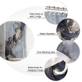 Grey Marble Texture in Phnom Penh Waterproof Durable Shower Curtain - LeobonZone