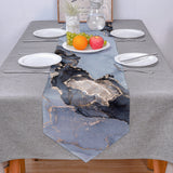 Grey Marble Texture in Phnom Penh Table Runner Place Mats Sharp Angle - LeobonZone