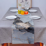 Grey Marble Texture in Phnom Penh Table Runner Place Mats - LeobonZone