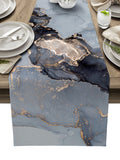 Grey Marble Texture in Phnom Penh Table Runner Place Mats - LeobonZone