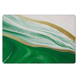 Green Watercolor Gradient Marble Texture Leather Doormat - LeobonZone