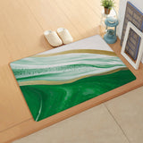 Green Watercolor Gradient Marble Texture Leather Doormat - LeobonZone