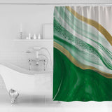 Green Watercolor Gradient Marble Texture Waterproof Durable Shower Curtain - LeobonZone