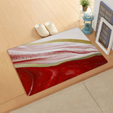 Red Watercolor Gradient Marble Texture Leather Doormat - LeobonZone