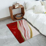 Red Watercolor Gradient Marble Texture Leather Doormat - LeobonZone