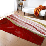 Red Watercolor Gradient Marble Texture Right Angle Felt Rugs