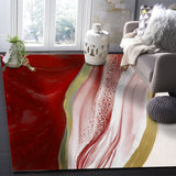 Red Watercolor Gradient Marble Texture Right Angle Felt Rugs - LeobonZone