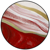 Red Watercolor Gradient Marble Texture Circular Felt Rugs - LeobonZone