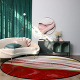 Red Watercolor Gradient Marble Texture Circular Felt Rugs - LeobonZone