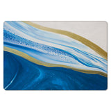 Deep Blue Watercolor Gradient Marble Texture Leather Doormat - LeobonZone