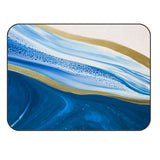 Deep Blue Watercolor Gradient Marble Texture Sponge Rillet Rubber Rugs - LeobonZone