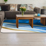 Deep Blue Watercolor Gradient Marble Texture Sponge Rillet Rubber Rugs - LeobonZone