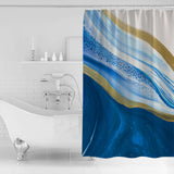 Deep Blue Watercolor Gradient Marble Texture Waterproof Durable Shower Curtain - LeobonZone