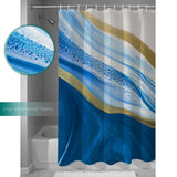 Deep Blue Watercolor Gradient Marble Texture Waterproof Durable Shower Curtain - LeobonZone
