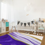 Purple Watercolor Gradient Marble Texture Right Angle Felt Rugs