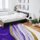 Purple Watercolor Gradient Marble Texture Right Angle Felt Rugs - LeobonZone