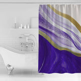 Purple Watercolor Gradient Marble Texture Waterproof Durable Shower Curtain - LeobonZone