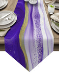 Purple Watercolor Gradient Marble Texture Table Runner Place Mats Sharp Angle