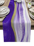 Purple Watercolor Gradient Marble Texture Table Runner Place Mats