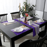 Purple Watercolor Gradient Marble Texture Table Flag And Table Mat Suit - LeobonZone