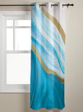 Blue Watercolor Gradient Marble Texture window curtains - LeobonZone