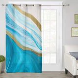 Blue Watercolor Gradient Marble Texture window curtains
