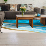 Blue Watercolor Gradient Marble Texture Sponge Rillet Rubber Rugs - LeobonZone