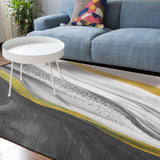 Grey Watercolor Gradient Marble Texture Sponge Rillet Rubber Rugs - LeobonZone