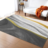 Grey Watercolor Gradient Marble Texture Right Angle Felt Rugs - LeobonZone