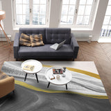 Grey Watercolor Gradient Marble Texture Right Angle Felt Rugs - LeobonZone