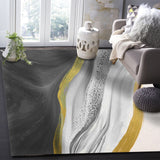 Grey Watercolor Gradient Marble Texture Right Angle Felt Rugs - LeobonZone