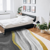 Grey Watercolor Gradient Marble Texture Right Angle Felt Rugs - LeobonZone
