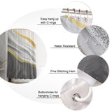 Grey Watercolor Gradient Marble Texture Waterproof Durable Shower Curtain - LeobonZone