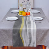 Grey Watercolor Gradient Marble Texture Table Runner Place Mats - LeobonZone