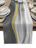Grey Watercolor Gradient Marble Texture Table Runner Place Mats