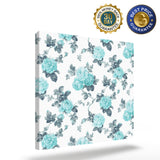 Water blue color roses watercolor flowers Canvas painting - LeobonZone