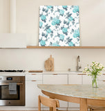 Water blue color roses watercolor flowers Canvas painting - LeobonZone