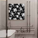 Black and white roses watercolor flowers Canvas painting - LeobonZone