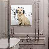 Golden retriever headphone music funny Canvas painting - LeobonZone