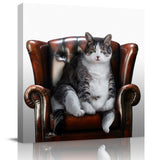 Funny cat retro sofa Canvas painting - LeobonZone