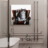 Funny cat retro sofa Canvas painting - LeobonZone